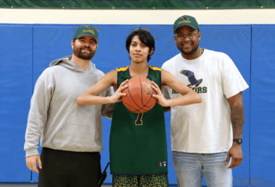 Yousef and his basketball coaches