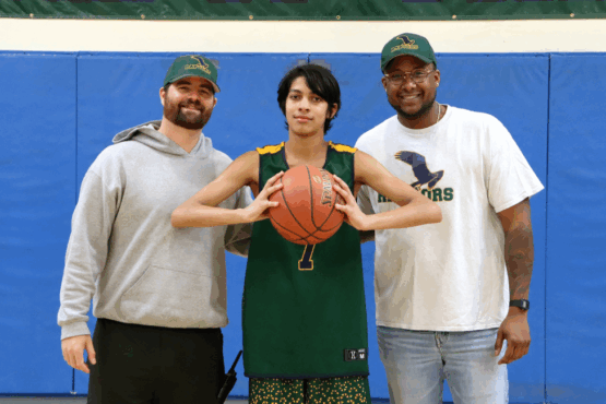 Yousef and his basketball coaches